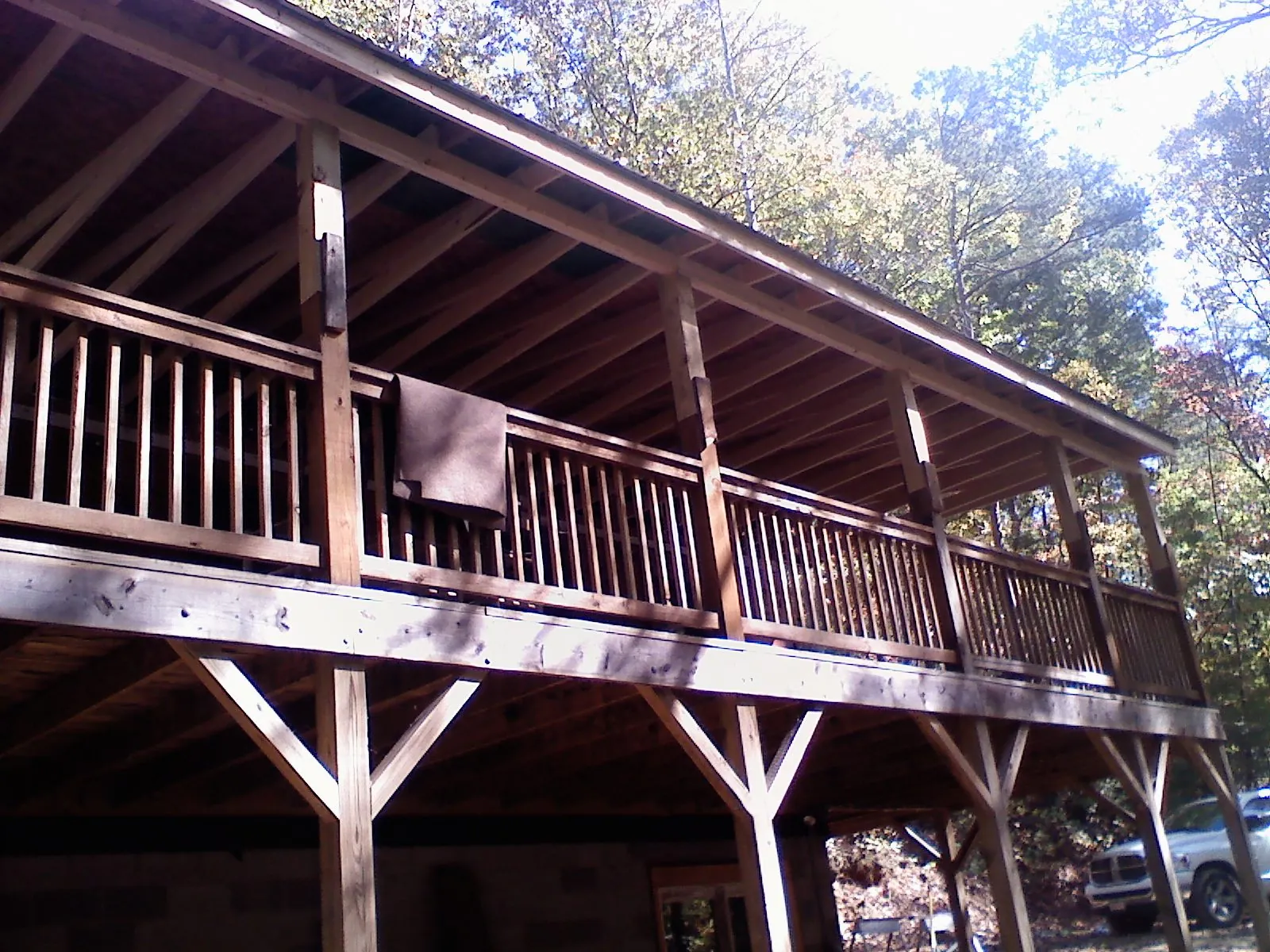 Timber framing under a new elevated porch and deck — Roof Leak Repair in York by Roofing Brothers